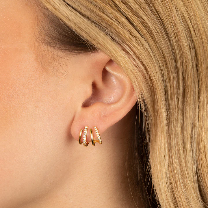 أقراط البرسيم – مطلية بالذهب