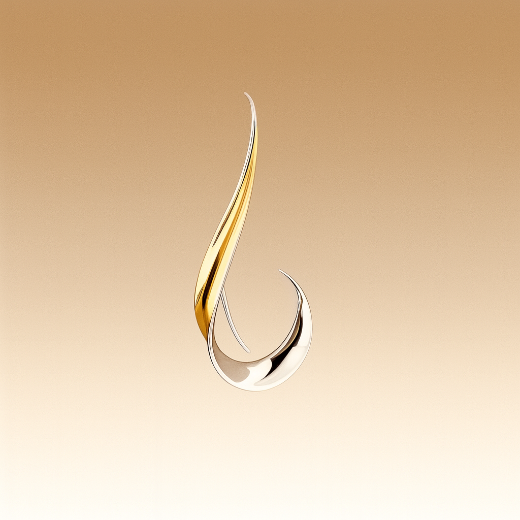 أقراط ذهبية متدلية بتصميم فينتج أنيق